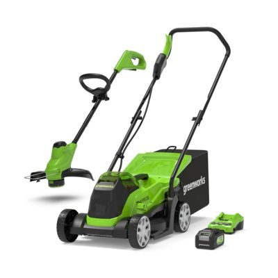 Greenworks Tondeuse + Coupe-bordure 24V - Batterie 4,0Ah - Chargeur - GD24LM33LT25K4