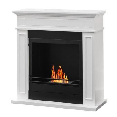 Divina Fire Bio-cheminée - JEFFERSON - White - Acier - Bio éthanol - L 89,5 x H 90,5 x P 28 cm