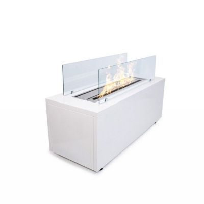 Divina Fire Cheminée au bioéthanol - CARAVAGGIO - Blanc - Acier - L100xP40xH40 cm