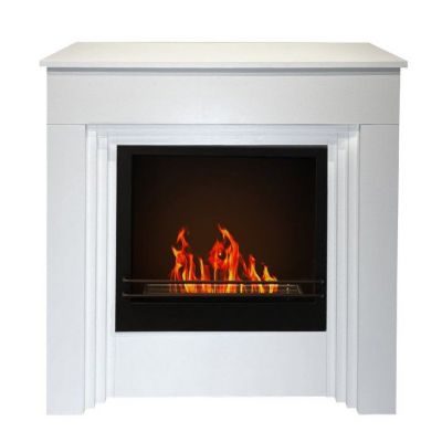 Divina Fire Cheminée Au Bioéthanol Au Sol Bellini En Bois Blanc Made In Italy L96Xp35Xh96