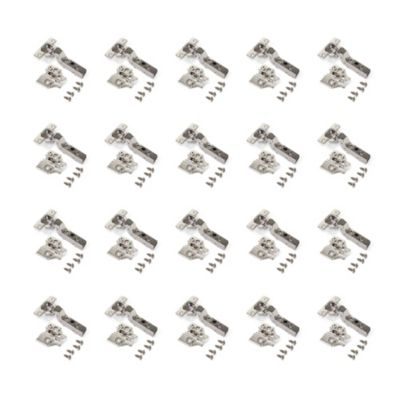 Emuca Lot de 20 charnières coudées pour montage rentrant X91N avec ouverture 100º et embases avec réglage excentrique à visser