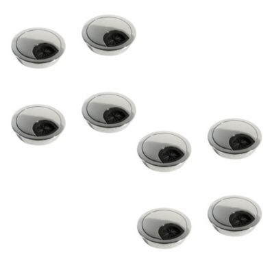 Emuca Lot de 8 passe-câbles Circum D. 60 mm à encastrer en zamak finition