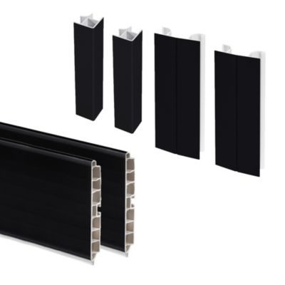 Emuca Kit de plinthes de cuisine Plasline avec accessoires union, H 100 mm, Plastique