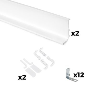 Emuca Kit Gola de profil supérieur pour meubles de cuisine, Peint en