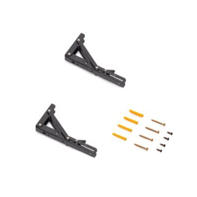 Emuca Jeu de Supports de pliage - longueur 203mm - Acier - Peint en