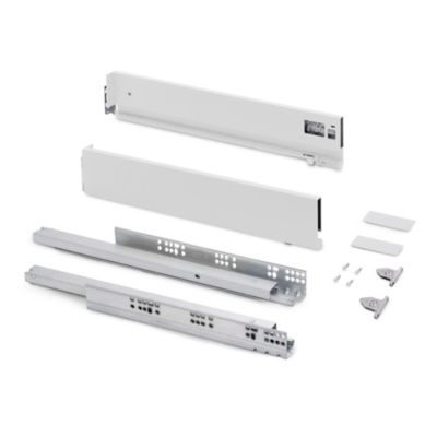 Emuca Tiroir extérieur Vertex avec réglages 3D hauteur 93mm - 40kg - profondeur 270mm - Acier - Peint en