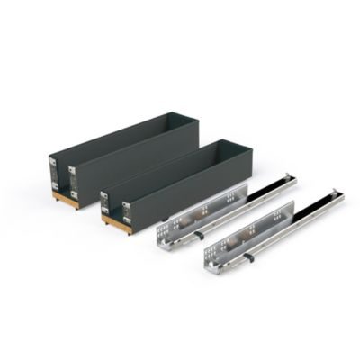 Emuca Porte-bouteilles latéral extractible Titane Simplex avec fermeture amortie - module 150mm