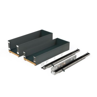 Emuca Porte-bouteilles latéral extractible Titane Simplex avec fermeture amortie - module 200mm
