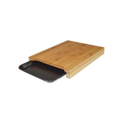 Jocca Planche a decouper bambou 36 x 27,5 x 4 cm plateau amovible melamine
