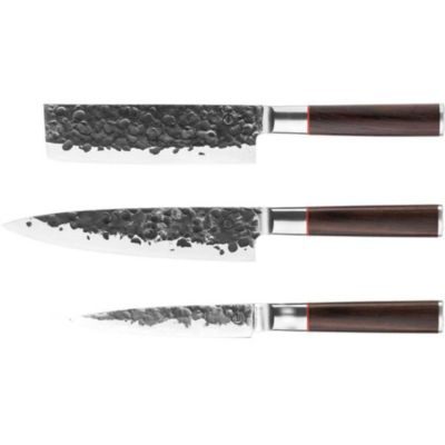 Forge Set couteaux FORGED Sebra 3 pièces Acier japonais 440C manches Dalbergia