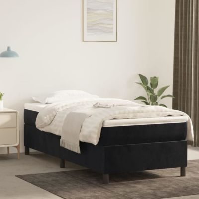Vidaxl Sommier à ressorts de lit Noir 100x200 cm Velours3121104