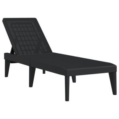 Vidaxl Chaise longue anthracite 186x60x29 cm PP