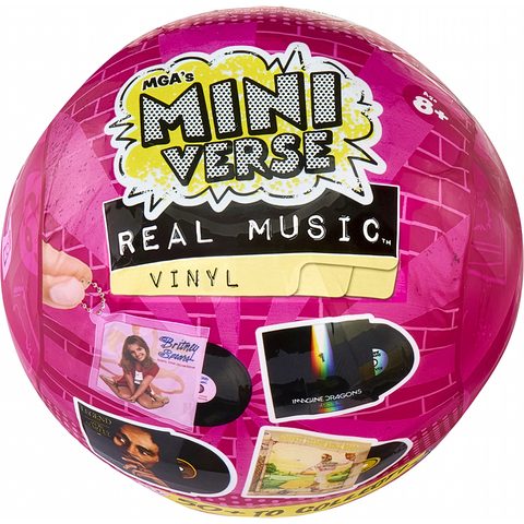 Mga Entertainment MGAs Miniverse - Real Music - Lot Record Player & Boule - Inclus: 1 5 Vinyles Accessoires et Porte-Clés