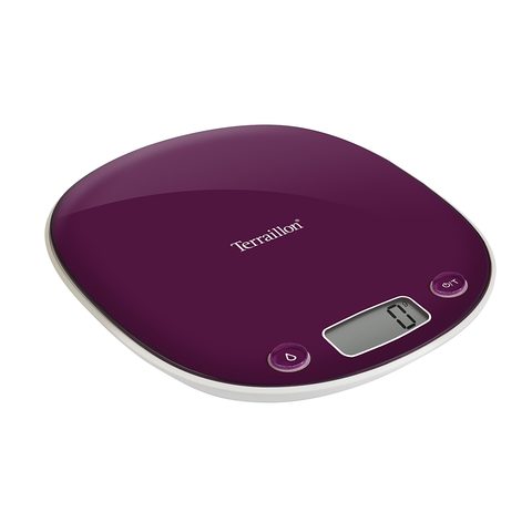Terraillon Balance de cuisine électronique - MACARON Prune - Capacité 5 Kg - Design élégant
