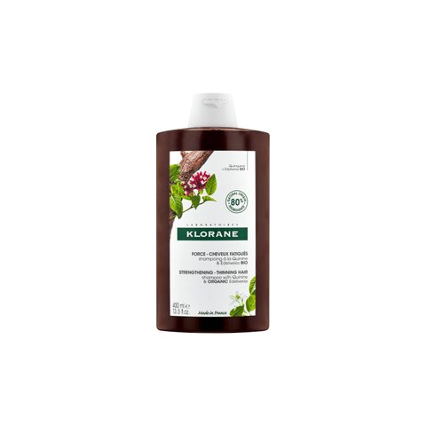 Klorane Shampoing fortifiant à la Quinine & Edelweiss bio - Chute de cheveux, cheveux fatigués 400ml