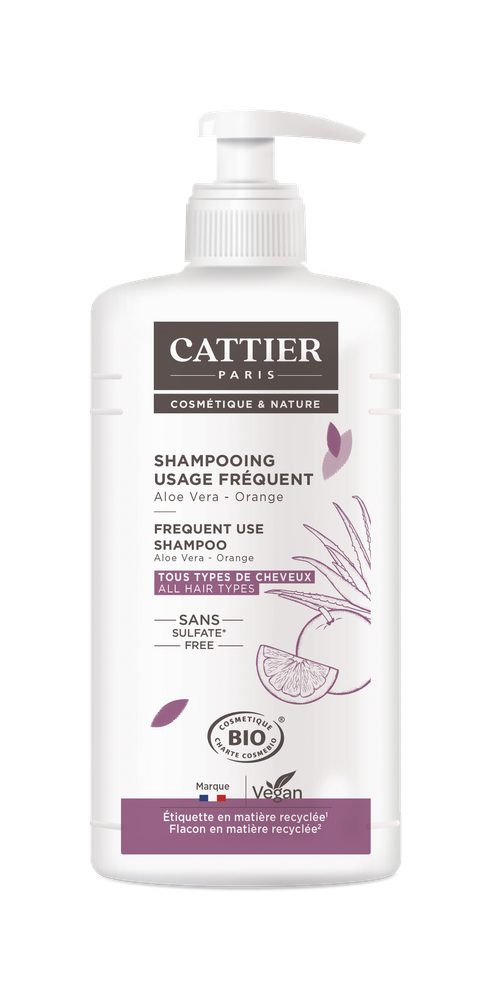 Cattier shampoing sans sulfate aloe vera orange 500ml