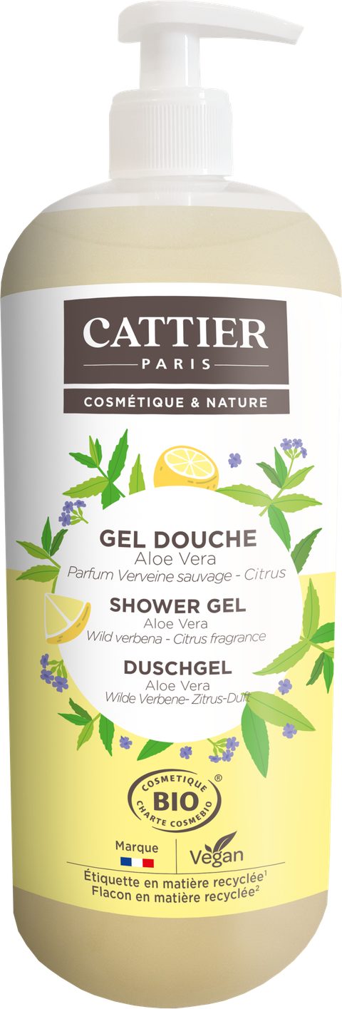 Cattier gel douche fraicheur verveine & citrus 1l