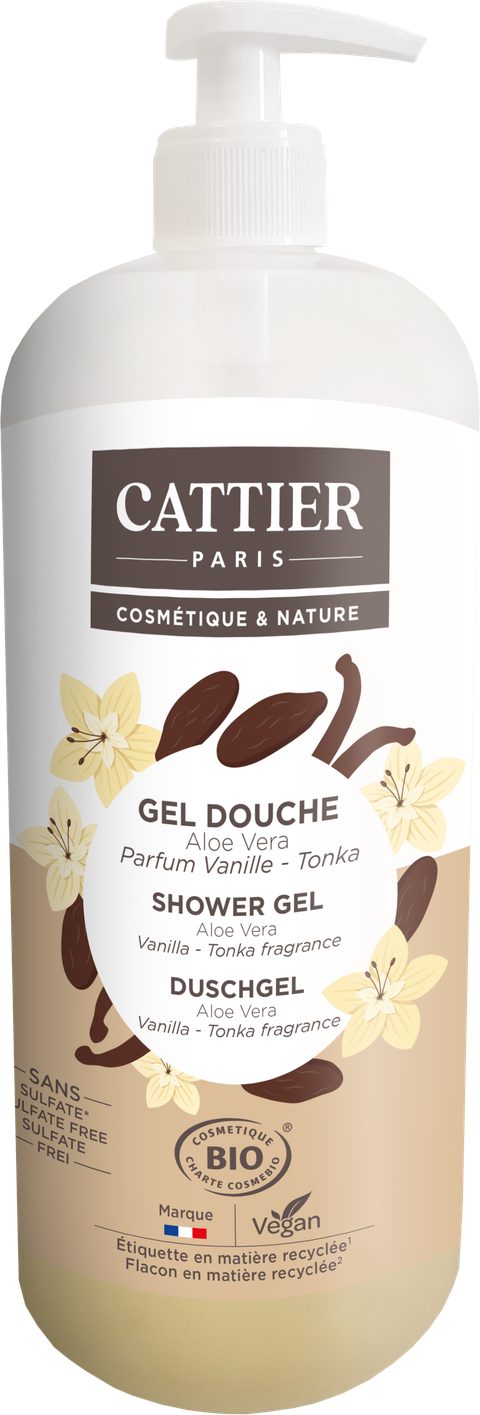 Cattier gel douche parfum vanille et tonka 1l