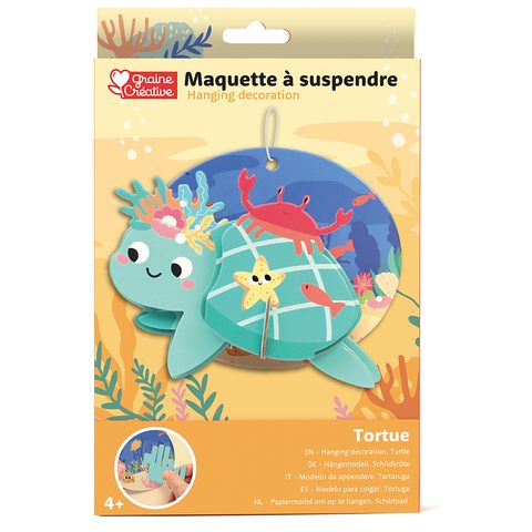 NAN Maquette 3d Suspendue Graine_creative Tortue Multicolor Bois