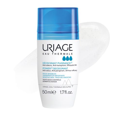 Uriage Hygiène Déodorant Puissance3 déodorant roll-on anti-traces blanches et jaunes 50 ml