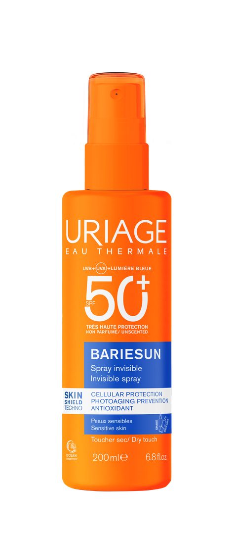 Uriage Bariésun Fragrance Free Invisible Spray SPF50+ spray protecteur visage et corps SPF 50+ 200 ml