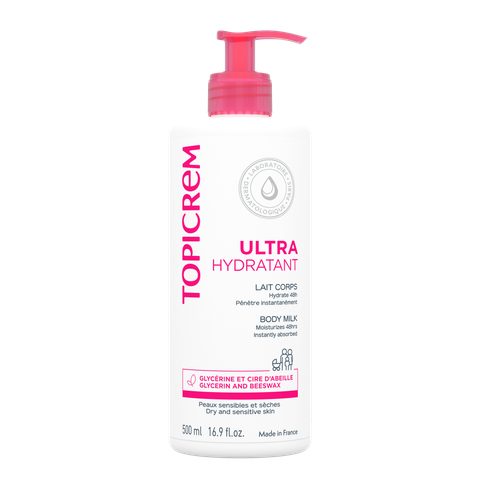 Topicrem UH BODY Ultra-Moisturizing Body Milk lait corporel hydratant en profondeur pour peaux sèches et sensibles 500 ml