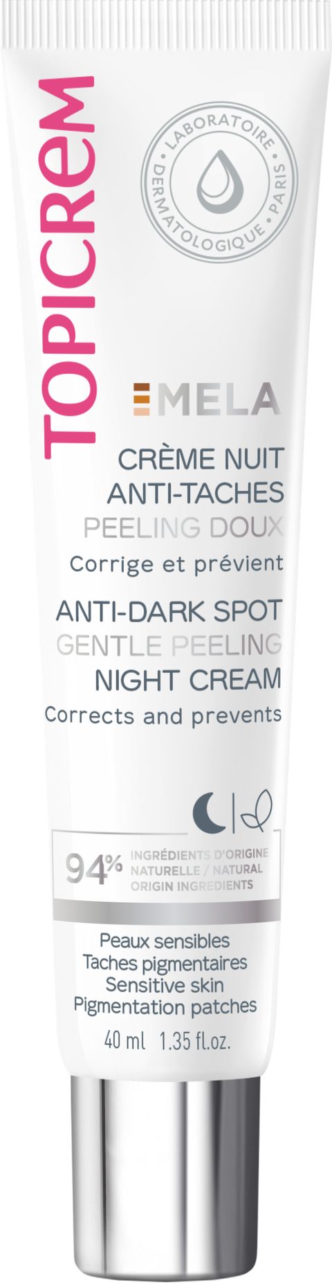 Topicrem MELA Crème Nuit Anti-Taches Peeling Doux 40 ml