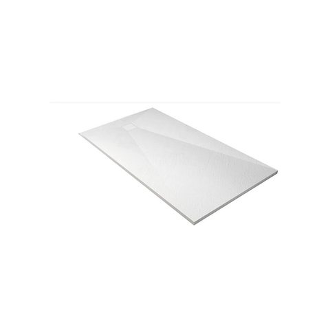 Aurlane Receveur à poser en materiaux composite SMC - Finition ardoise blanc mat - 90x120 cm - ROCK 2
