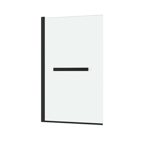 Galedo Pare-baignoire 120 x 70 cm noir mat avec porte serviettes Essentiel