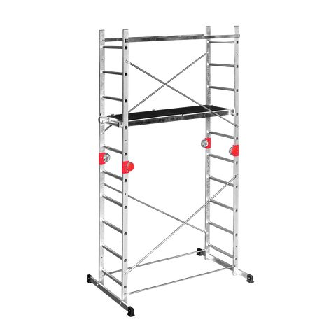 Hailo Echafaudage Combi First - 2 plans de 10 échelons avec articulations - 3,80m