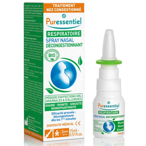 Puressentiel Spray nasal décongestionnant aux huiles essentielles bio 15 ml