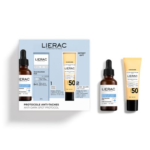 Lierac Protocole C Sérum Anti-Spots Niacinamide Pur 30ml + Fluide Velouté Solaire Visage SPF50+ 25ml Offert