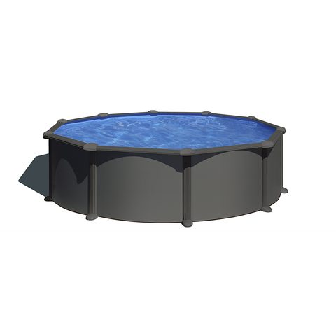 Gré Pools Piscine ronde acier Gré Juni Gris Anthracite - 4,60 x 1,30 m