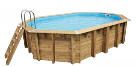 Ubbink Piscine bois Sunwater 4,90 x 3,00 x 1,20 m - Liner beige