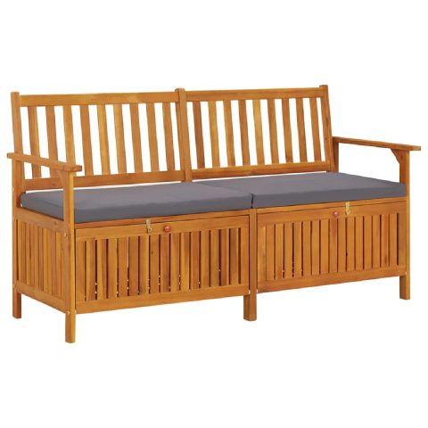 Vidaxl Banc de rangement 148 cm Acacia massif avec coussin