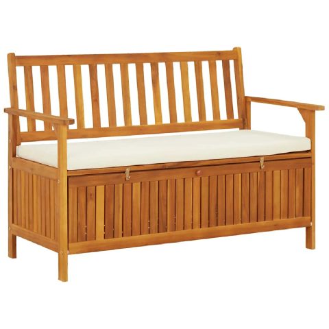 Vidaxl Banc de rangement de jardin Bois dacacia solide 120x63x84 cm