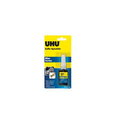 UHU Colle spéciale bloc écrou - colle universelle pour empêcher le desserrage des écrous, colle métal, tube 11g