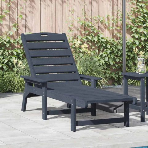 Vidaxl Transat Bleu marine 195,5 x 53 x 98,5 cm HDPE