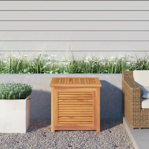 Vidaxl Boîte de rangement de jardin et sac 60x50x58cm bois massif teck 363269