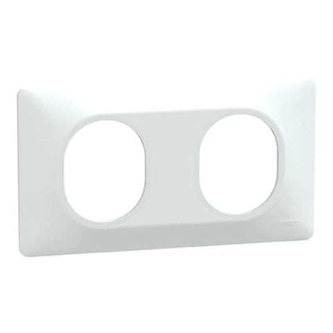 Schneider Electric Plaque de finition 2 postes Ovalis S320704 coloris blanc l.158 x P.10 x H.87 mm