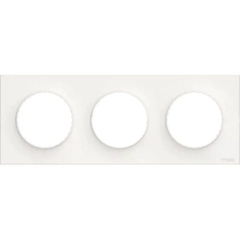 Schneider Electric Plaque de finition 3 postes Odace Styl S520706 coloris blanc l.227 x P.10 x H.85 mm