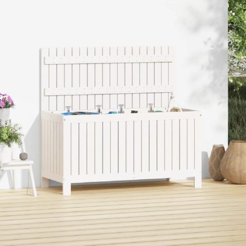 Vidaxl Boîte de Rangement Jardin - Blanc 115 cm