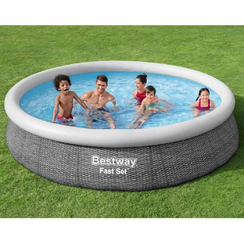 Bestway Piscine - Fast Set - 366 cm - Autoportante - Pompe filtrante Flowclear