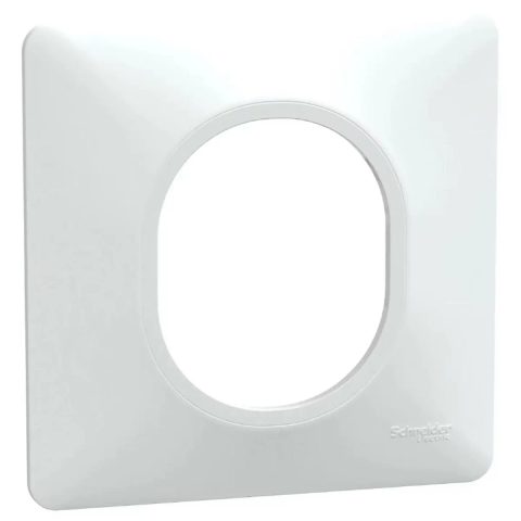 Schneider Electric Plaque de finition 1 poste Ovalis S320702 coloris blanc l.87 x P.10 x H.87 mm