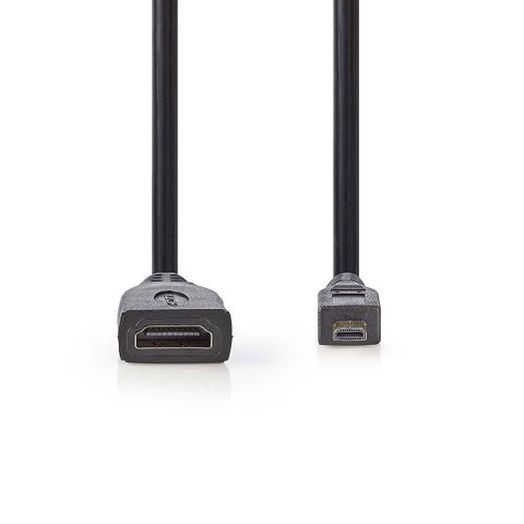 Nedis CVGP34790BK02 câble HDMI 0,2 m HDMI Type D (Micro) HDMI Type A (Standard) Noir - Neuf Noir