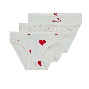 Petit Bateau Lot de 3 Culottes Coeur pour fille