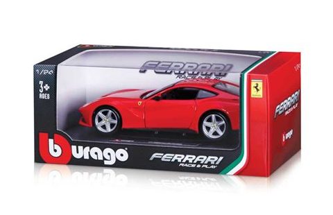 Bburago Ferrari 458 Race & Play, 1:24 Modèle de voiture de sport Pré-assemblé