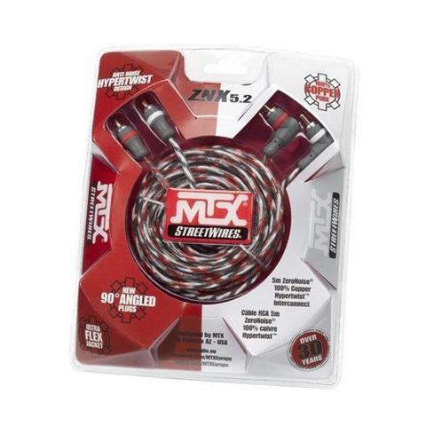 MTX ZNX5.2 Câble RCA ZeroNoise 5 mètres symétrique 100% 3 blindages