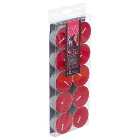 Comptoir De La Bougie Lot de 10 Bougies Chauffe-Plat Parfumées 3,7cm Fruits Rouges