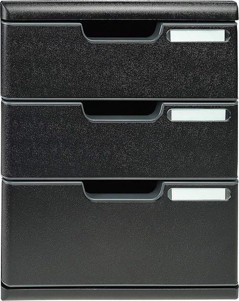 Exacompta Module de classement Modulo Ecoblack 3 tiroirs fermés